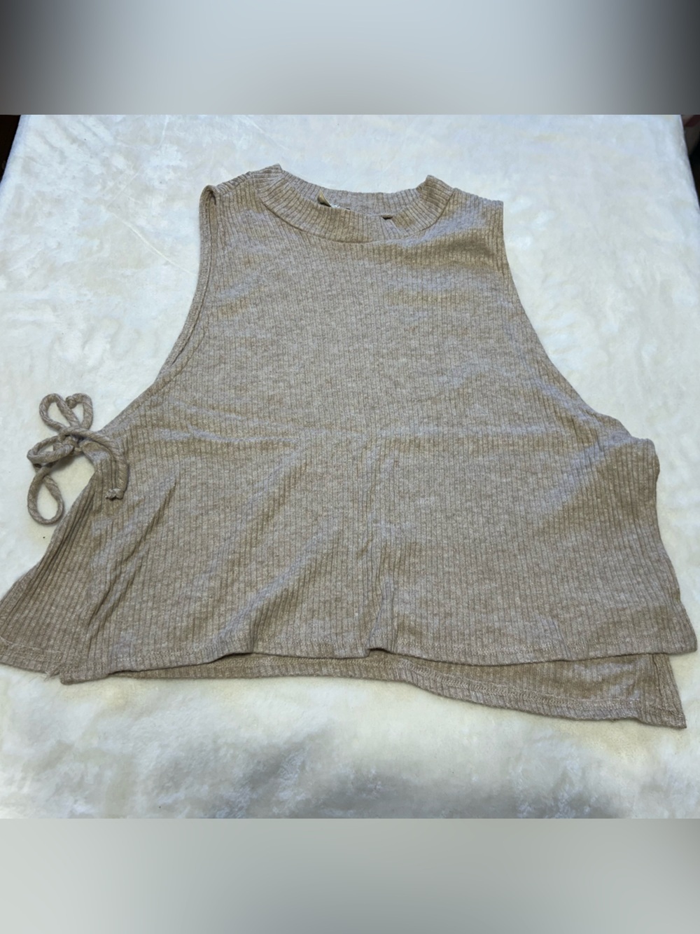Peach Love California Sleeveless Ribbed Side-Tie Tank Top